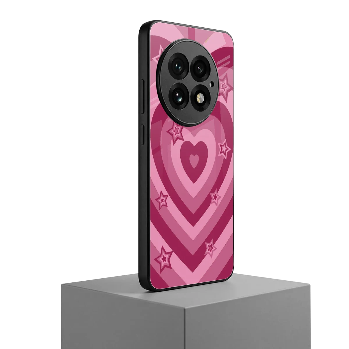 Y2K Pink Hearts X Stars oneplus 13 mobile cover | shockproof glass phone case