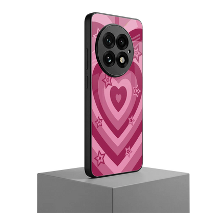 Y2K Pink Hearts X Stars oneplus 13 mobile cover | shockproof glass phone case