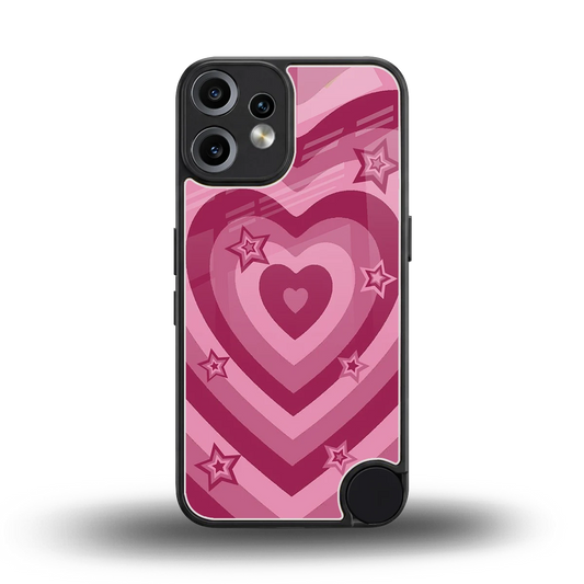 Y2K Pink Hearts X Stars back phone cover | glass case for cmf nothing phone 2 pro