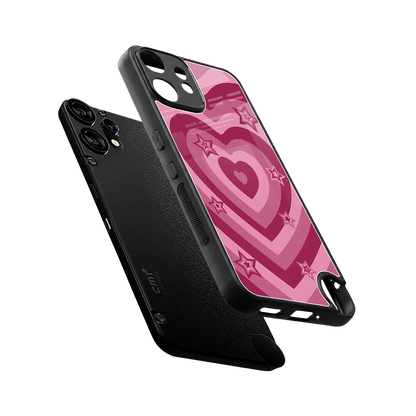 Y2K Pink Hearts X Stars sleek cmf nothing phone 2 pro cover with tempered glass back and TPU edges