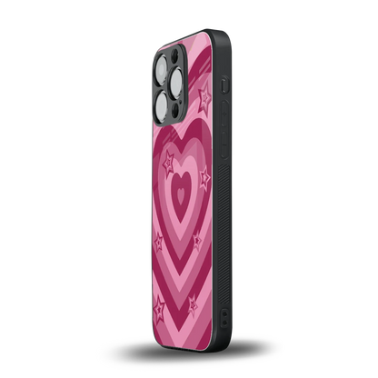 Y2K Pink Hearts X Stars iphone 13 pro mobile cover | shockproof glass phone case
