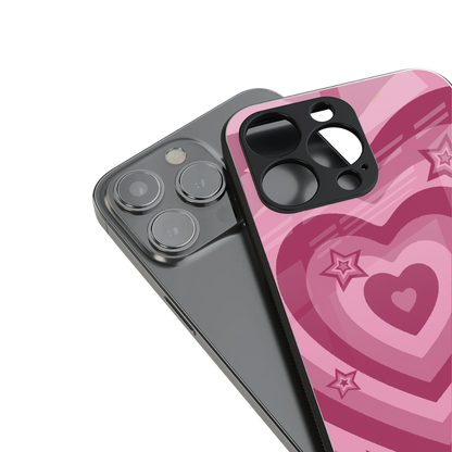 Y2K Pink Hearts X Stars Phone Case for Iphone 16 | Glass Case