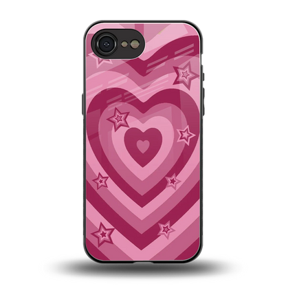 Y2K Pink Hearts X Stars back phone cover | glass case for iphone 17e
