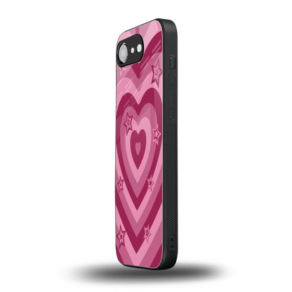 Y2K Pink Hearts X Stars iphone 16e mobile cover | shockproof glass phone case