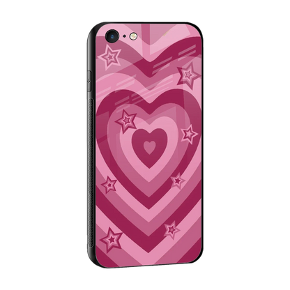 Y2K Pink Hearts X Stars sleek iphone 6 cover with tempered glass back and TPU edges