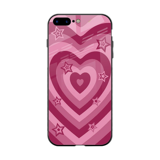 Y2K Pink Hearts X Stars back phone cover | glass case for iphone 7 plus