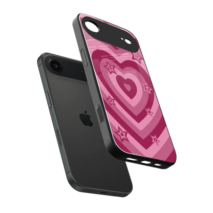 Y2K Pink Hearts X Stars sleek iphone air cover with tempered glass back and TPU edges