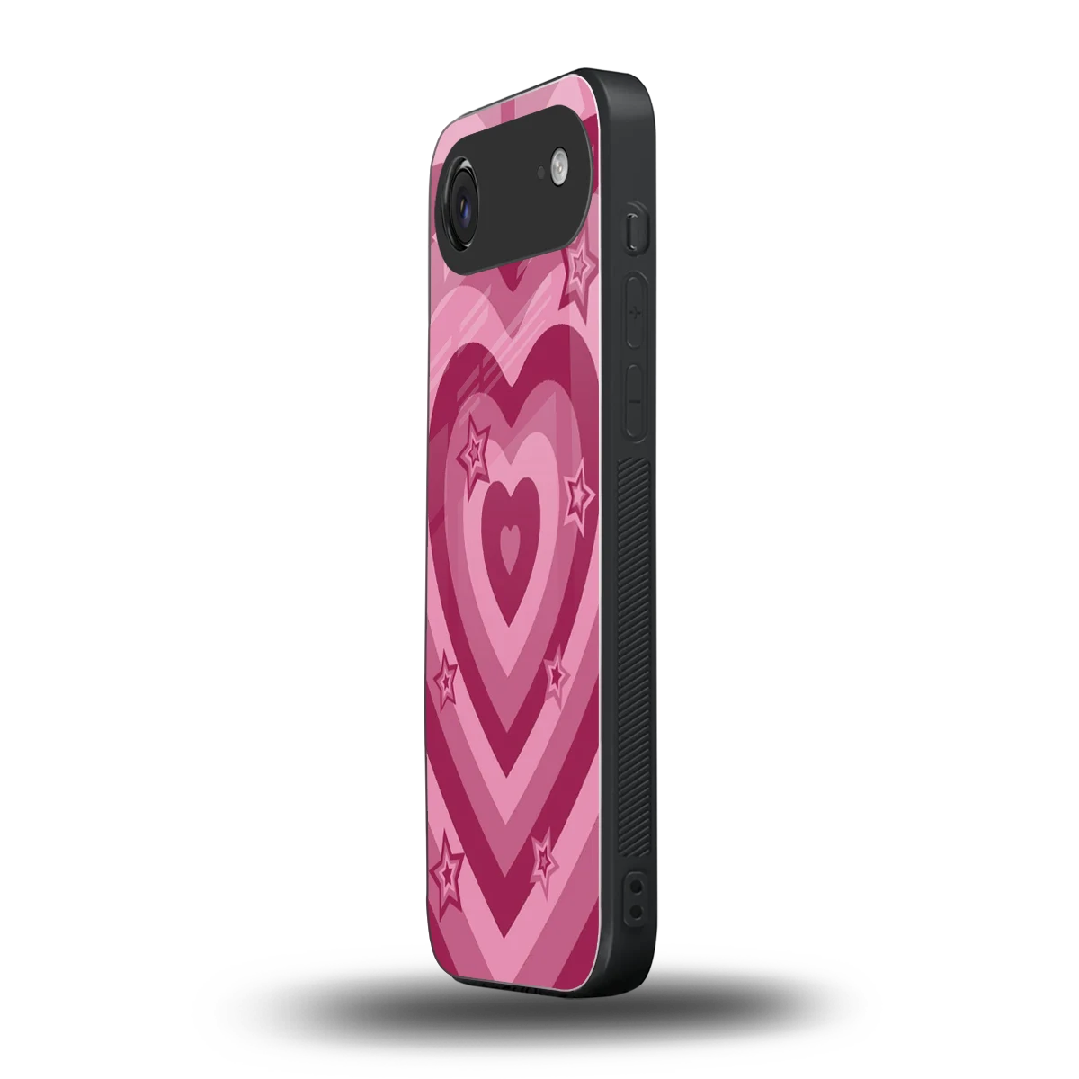 Y2K Pink Hearts X Stars iphone air mobile cover | shockproof glass phone case