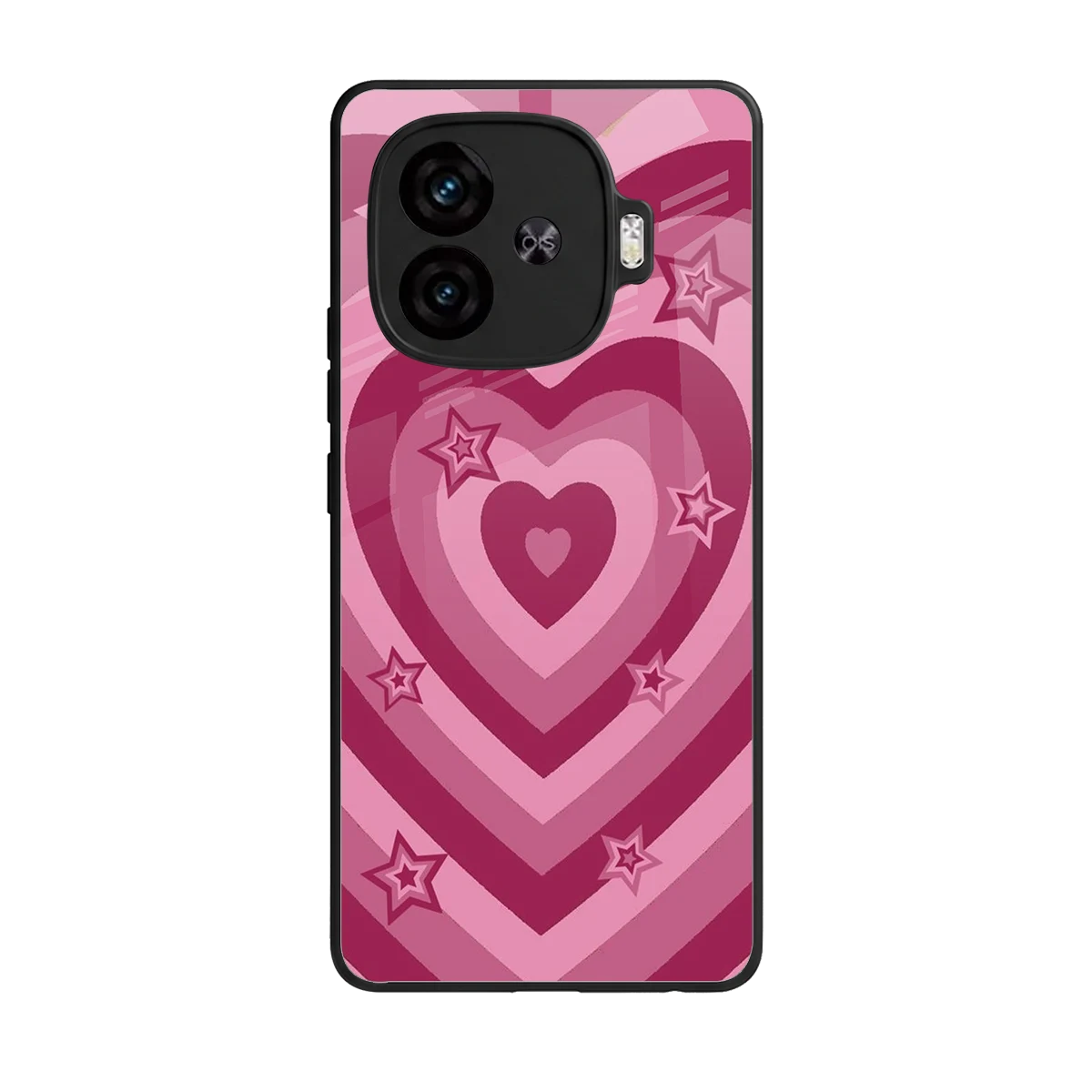 Y2K Pink Hearts X Stars back phone cover | glass case for iqoo neo 10r 5g