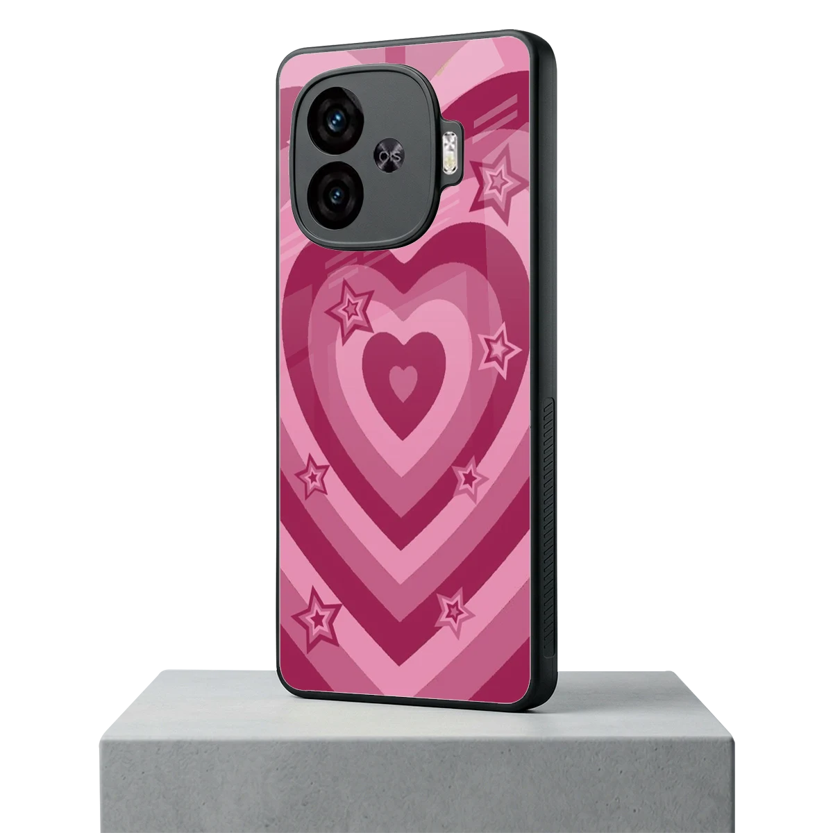 Y2K Pink Hearts X Stars iqoo neo 10r 5g mobile cover | shockproof glass phone case