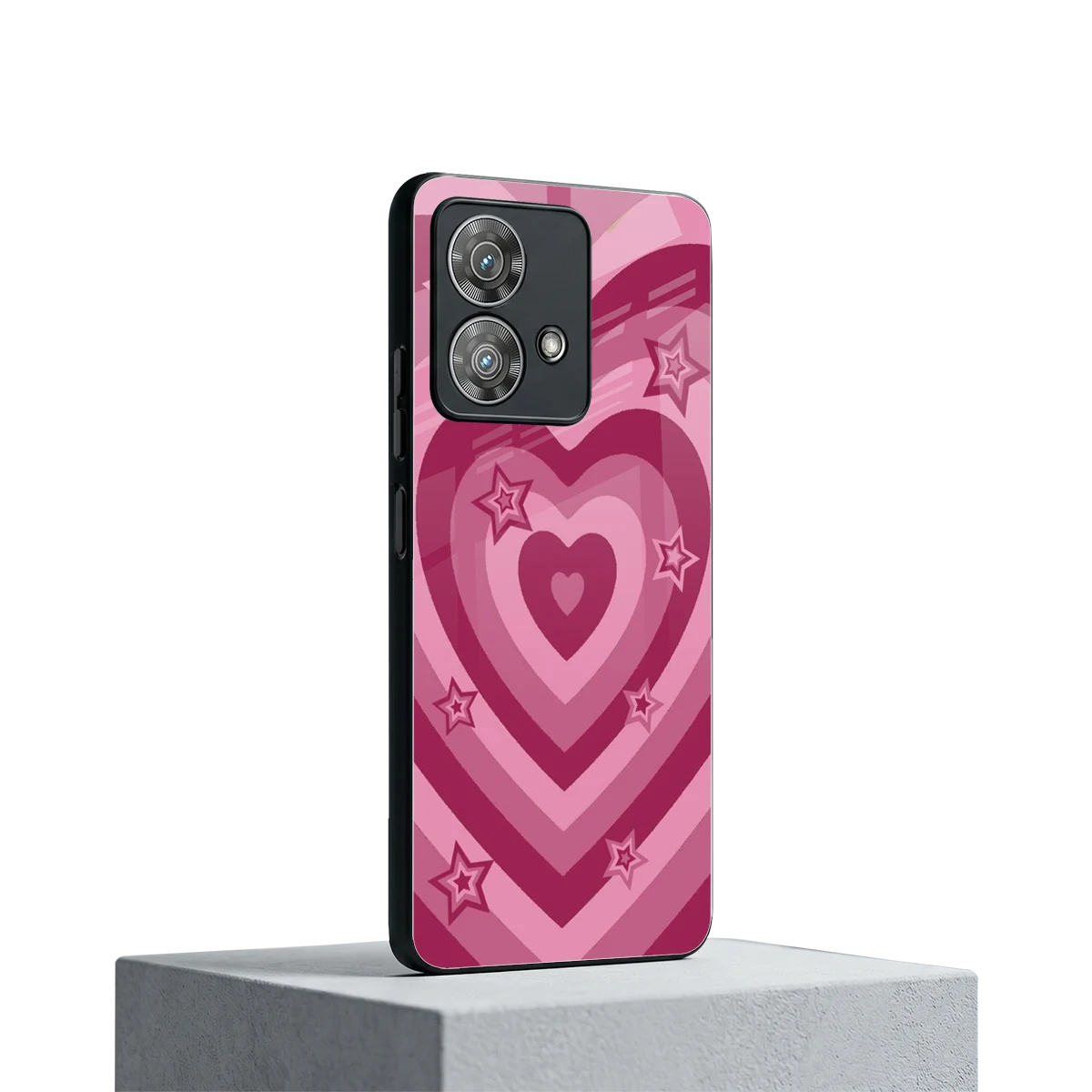 Y2K Pink Hearts X Stars motorola edge 40 neo 5g mobile cover | shockproof glass phone case