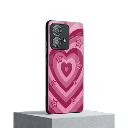 Y2K Pink Hearts X Stars motorola edge 40 neo 5g mobile cover | shockproof glass phone case