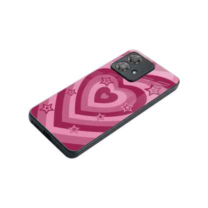 Y2K Pink Hearts X Stars stylish phone case for motorola edge 40 neo 5g | glossy glass and slim fit