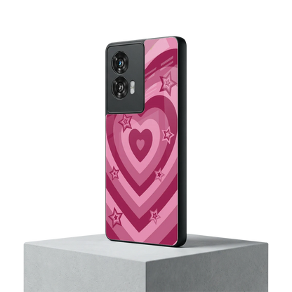 Y2K Pink Hearts X Stars motorola edge 50 fusion mobile cover | shockproof glass phone case