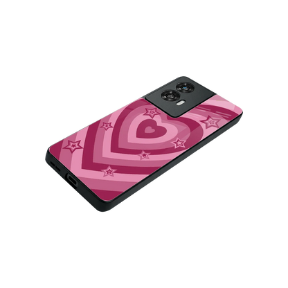 Y2K Pink Hearts X Stars stylish phone case for motorola edge 50 fusion | glossy glass and slim fit