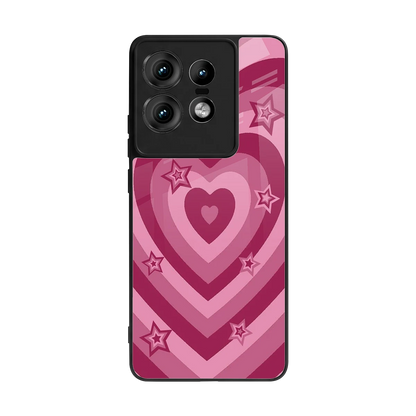 Y2K Pink Hearts X Stars back phone cover | glass case for motorola edge 50 pro