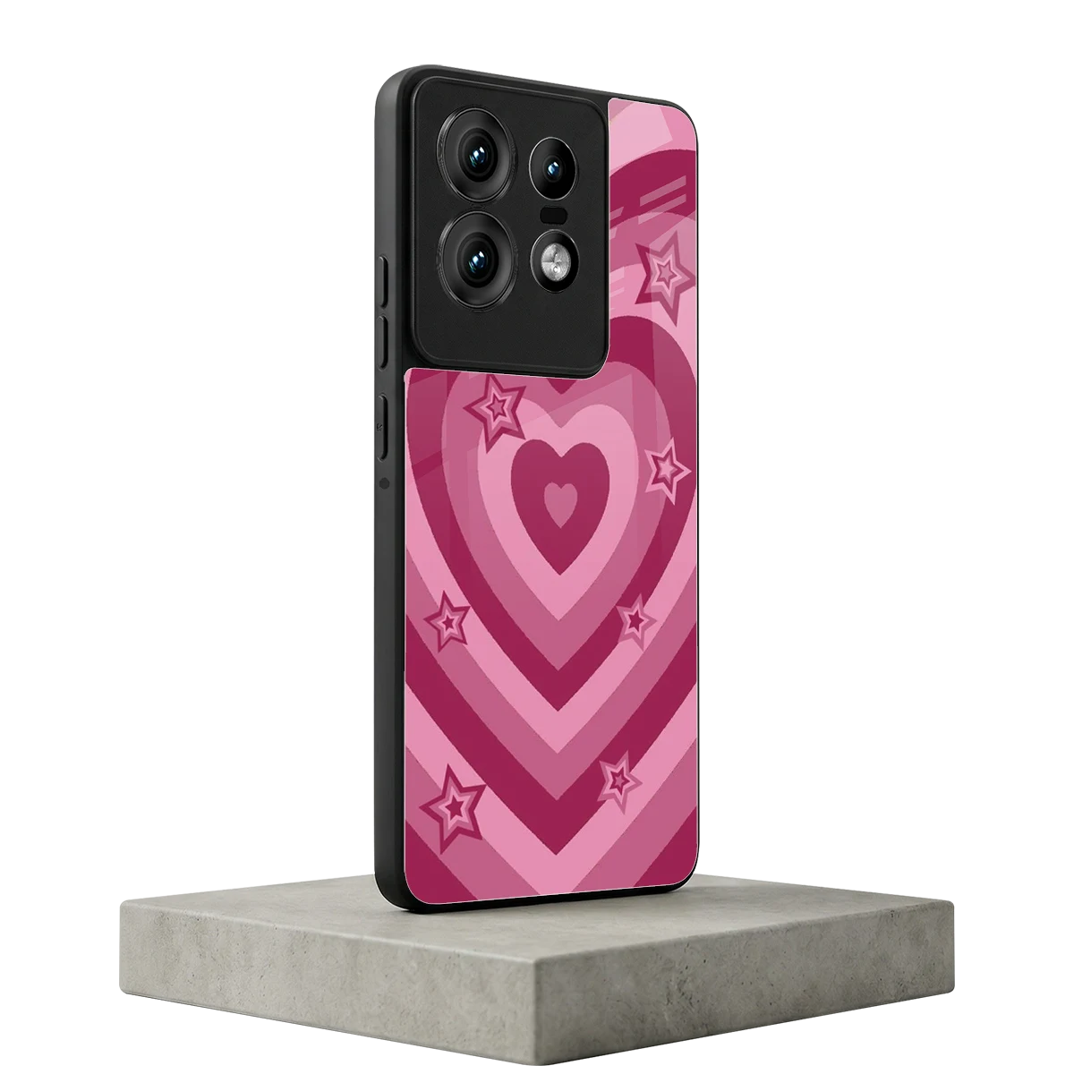 Y2K Pink Hearts X Stars motorola edge 50 pro mobile cover | shockproof glass phone case