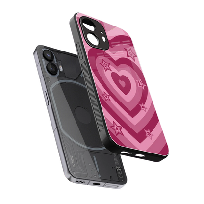Y2K Pink Hearts X Stars sleek nothing phone 2 cover with tempered glass back and TPU edges