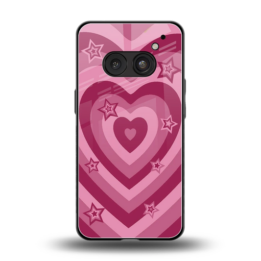 Y2K Pink Hearts X Stars back phone cover | glass case for nothing phone 2a