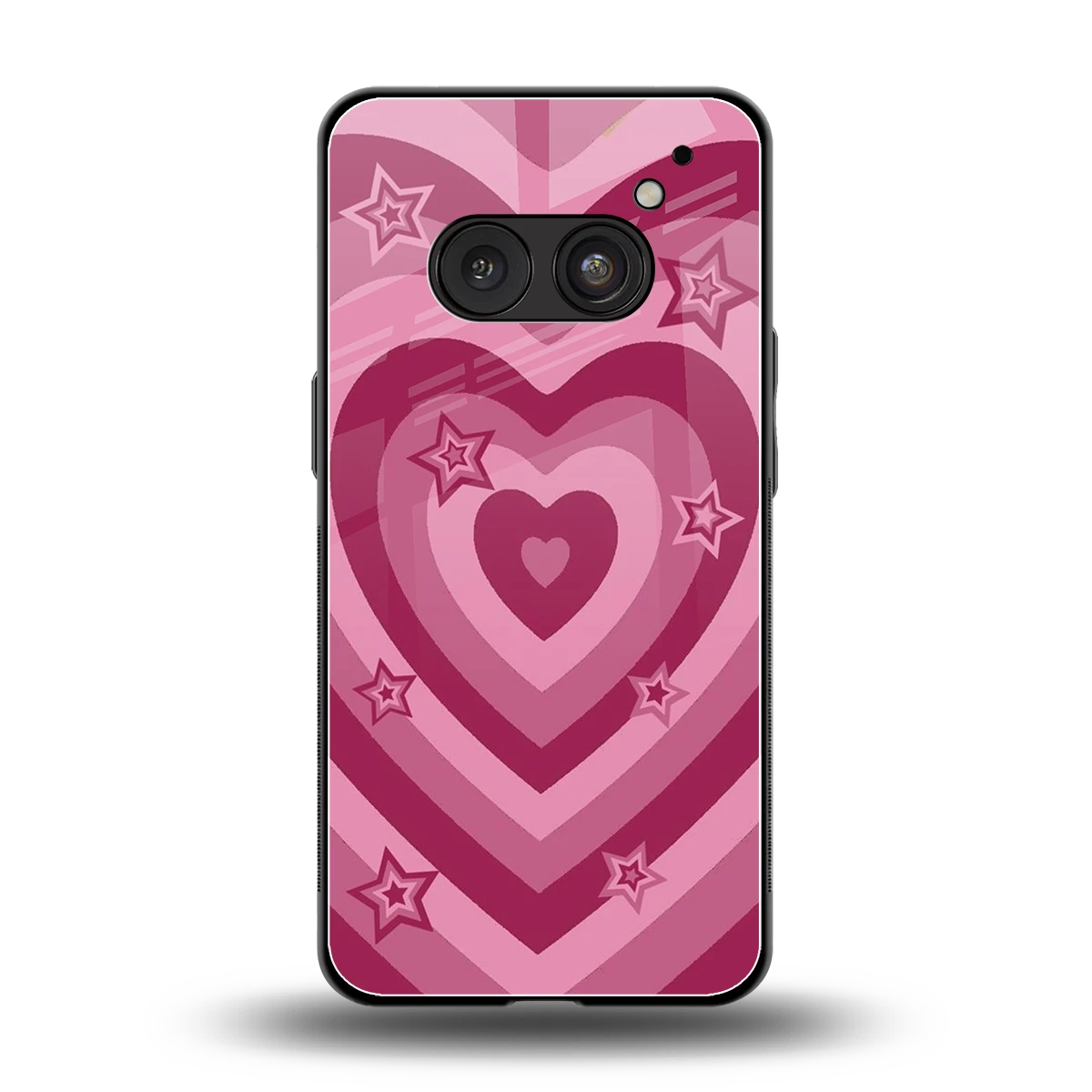 Y2K Pink Hearts X Stars back phone cover | glass case for nothing phone 2a plus