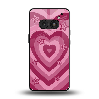 Y2K Pink Hearts X Stars back phone cover | glass case for nothing phone 2a plus