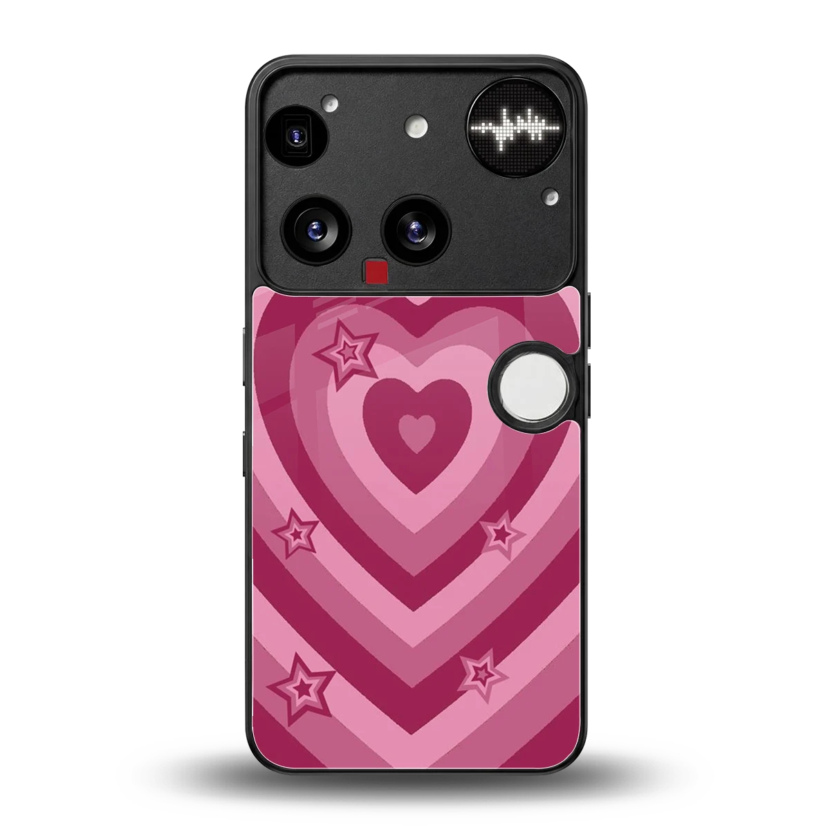 Y2K Pink Hearts X Stars back phone cover | glass case for nothing phone 3