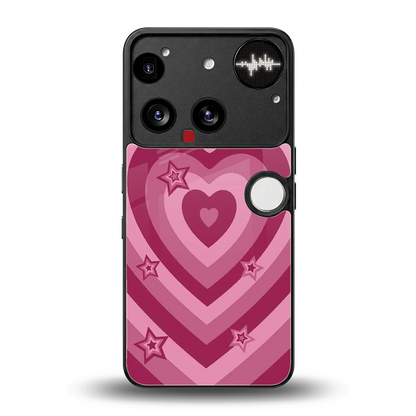Y2K Pink Hearts X Stars back phone cover | glass case for nothing phone 3