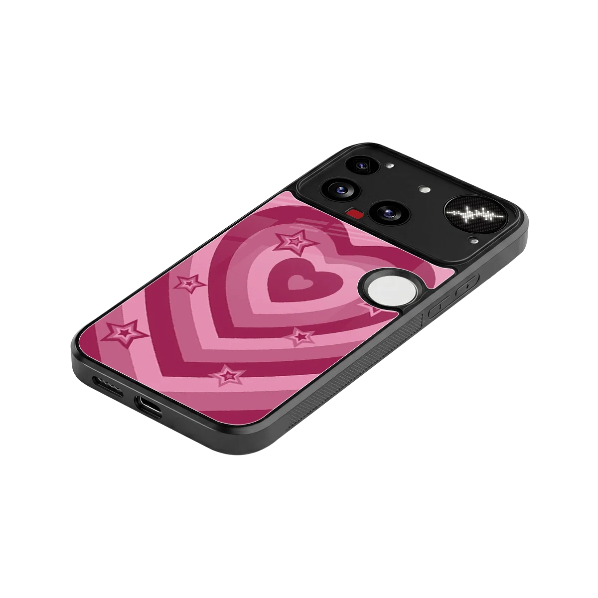 Y2K Pink Hearts X Stars stylish phone case for nothing phone 3 | glossy glass and slim fit