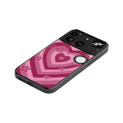 Y2K Pink Hearts X Stars stylish phone case for nothing phone 3 | glossy glass and slim fit