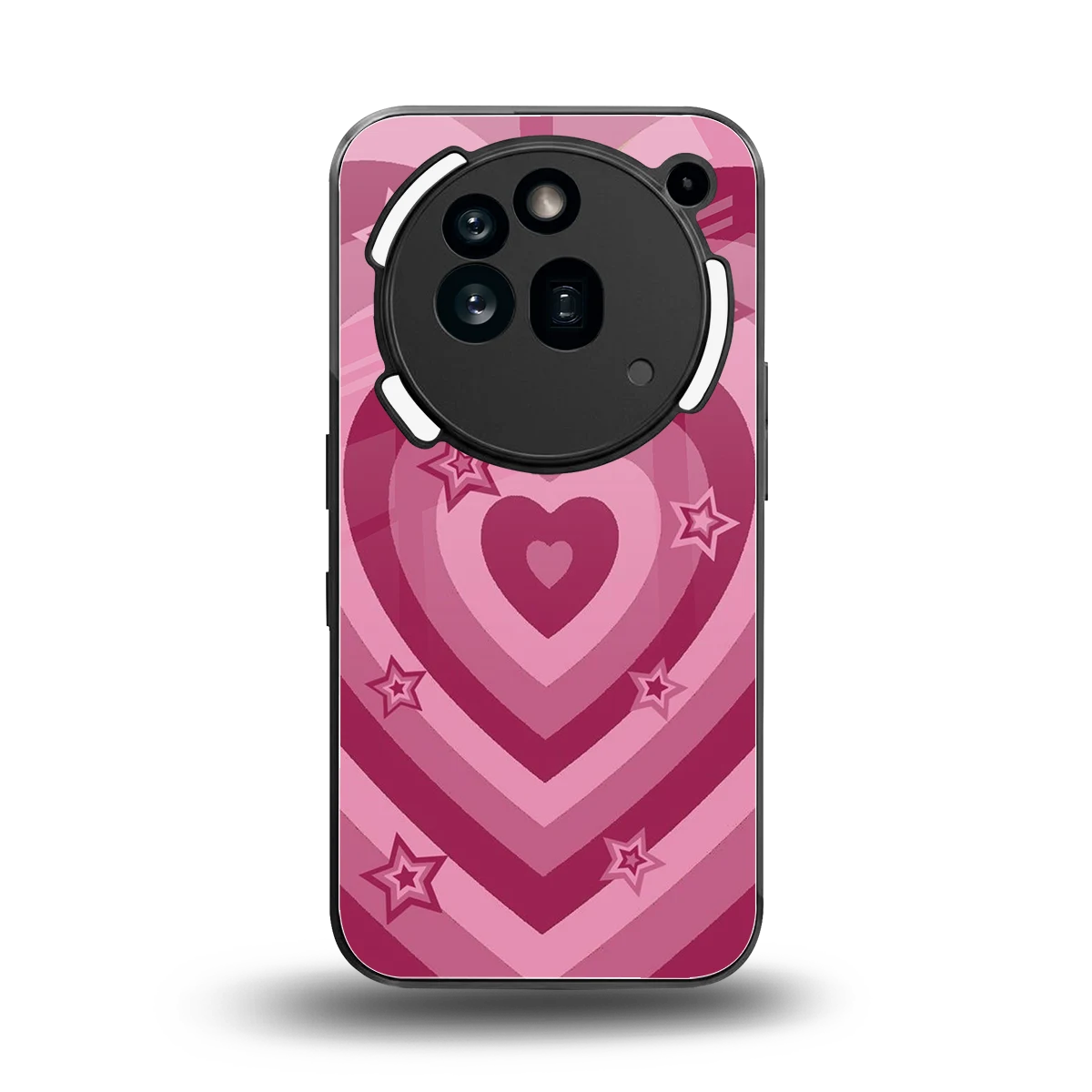 Y2K Pink Hearts X Stars back phone cover | glass case for nothing phone 3a pro