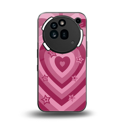 Y2K Pink Hearts X Stars back phone cover | glass case for nothing phone 3a pro
