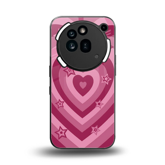 Y2K Pink Hearts X Stars back phone cover | glass case for nothing phone 3a pro