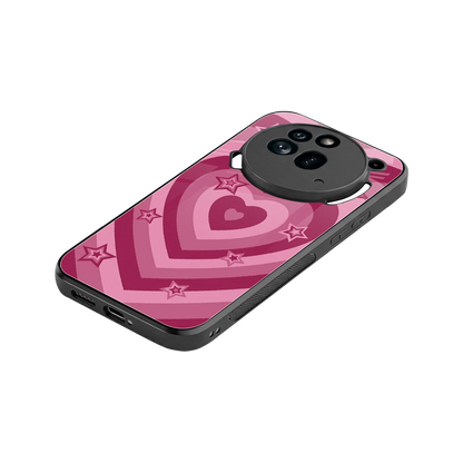 Y2K Pink Hearts X Stars stylish phone case for nothing phone 3a pro | glossy glass and slim fit