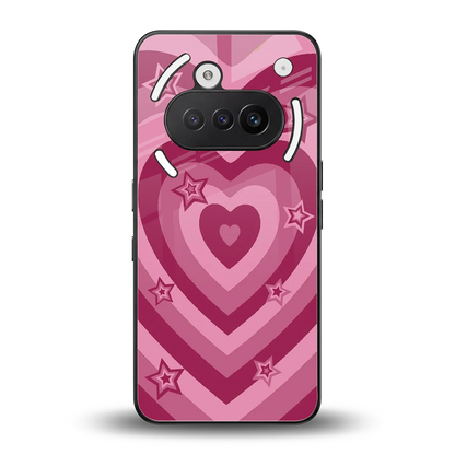 Y2K Pink Hearts X Stars back phone cover | glass case for nothing phone 3a