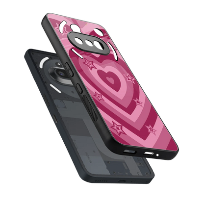 Y2K Pink Hearts X Stars sleek nothing phone 3a cover with tempered glass back and TPU edges