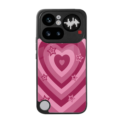 Y2K Pink Hearts X Stars back phone cover | glass case for nothing phone 4a pro