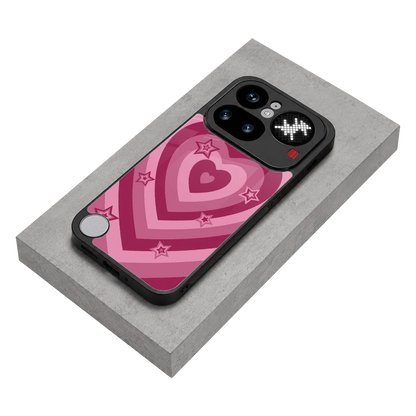 Y2K Pink Hearts X Stars stylish phone case for nothing phone 4a pro | glossy glass and slim fit
