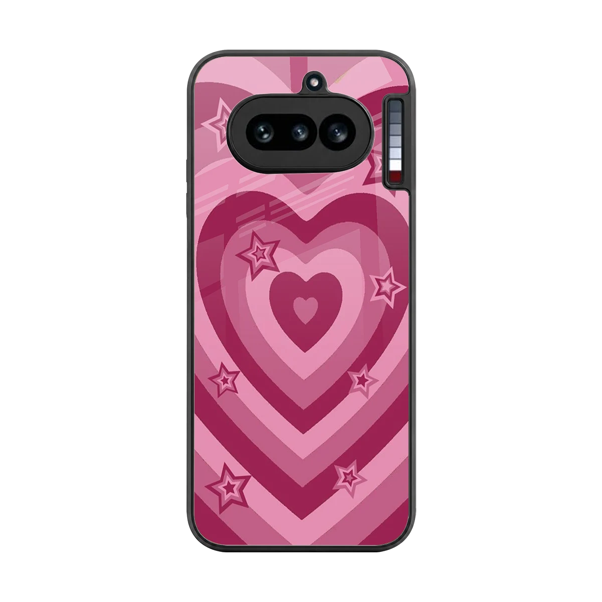 Y2K Pink Hearts X Stars back phone cover | glass case for nothing phone 4a