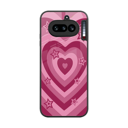 Y2K Pink Hearts X Stars back phone cover | glass case for nothing phone 4a