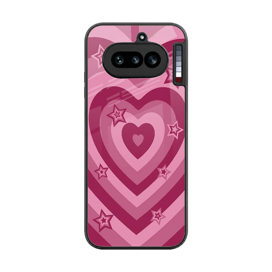 Y2K Pink Hearts X Stars back phone cover | glass case for nothing phone 4a