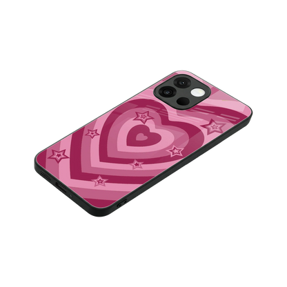 Y2K Pink Hearts X Stars stylish phone case for oneplus 13s | glossy glass and slim fit