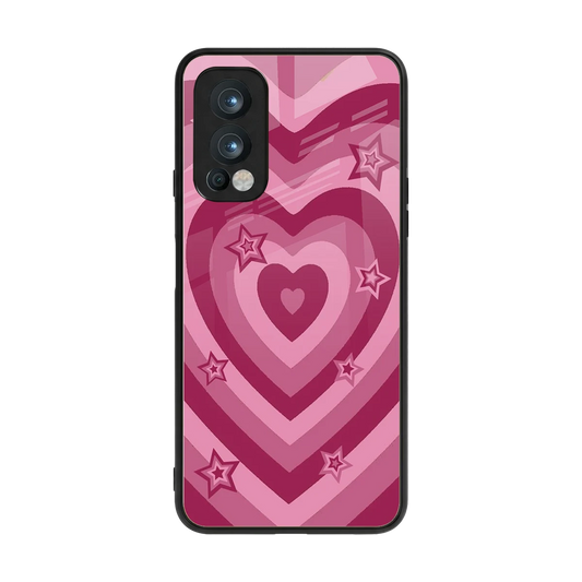 Y2K Pink Hearts X Stars back phone cover | glass case for oneplus nord 2