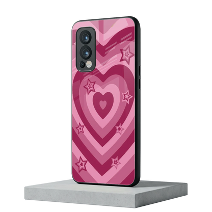 Y2K Pink Hearts X Stars oneplus nord 2 mobile cover | shockproof glass phone case