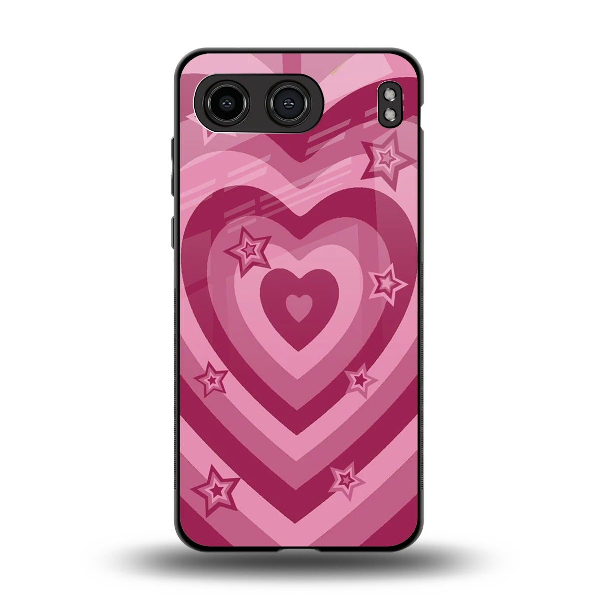 Y2K Pink Hearts X Stars back phone cover | glass case for oneplus nord 4