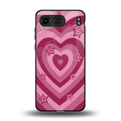 Y2K Pink Hearts X Stars back phone cover | glass case for oneplus nord 4