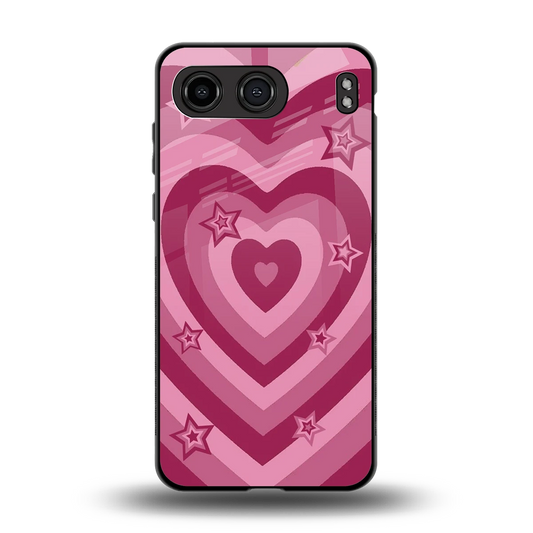 Y2K Pink Hearts X Stars back phone cover | glass case for oneplus nord 4
