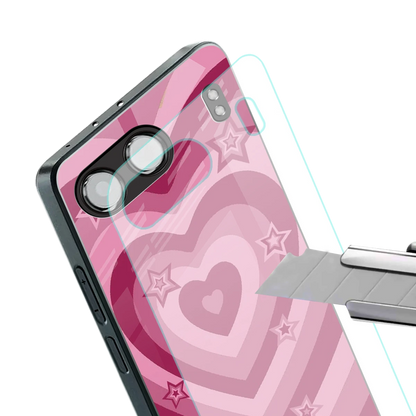 Y2K Pink Hearts X Stars stylish phone case for oneplus nord 4 | glossy glass and slim fit