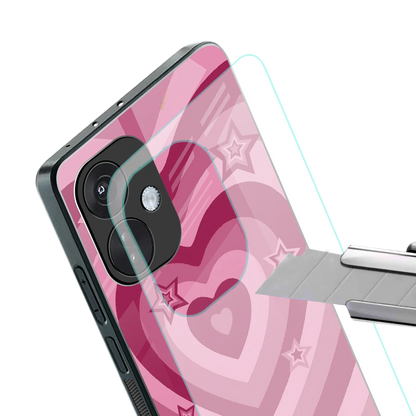 Y2K Pink Hearts X Stars stylish phone case for oneplus nord ce 3 | glossy glass and slim fit