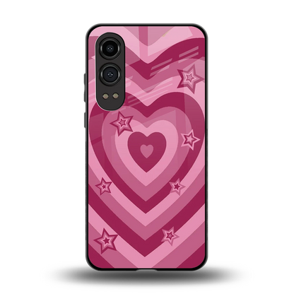 Y2K Pink Hearts X Stars back phone cover | glass case for oneplus nord ce 4 lite
