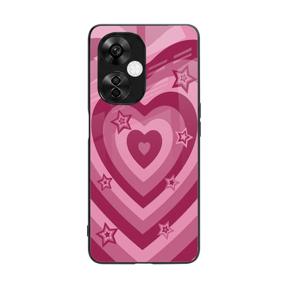 Y2K Pink Hearts X Stars back phone cover | glass case for oneplus nord ce 3 lite